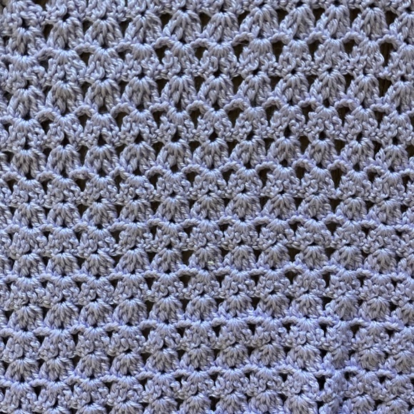 Chunky crochet knit fringed long lavender wrap scarf neck warmer - Picture 7 of 7